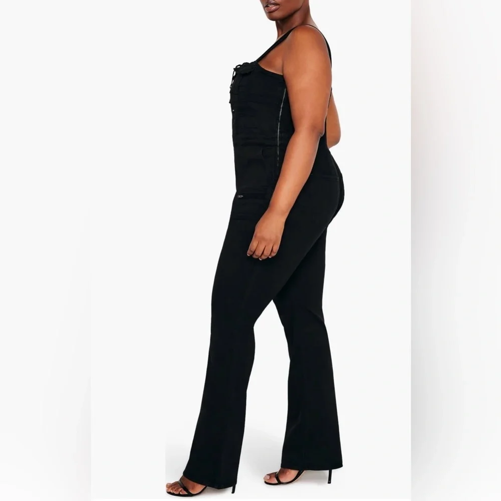 Good American‎ lace up utility twill jumpsuit